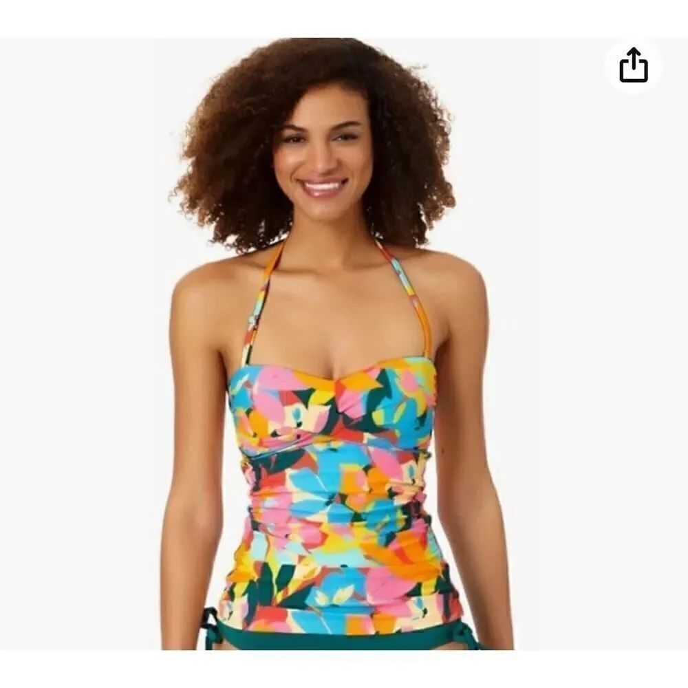 Anne Cole - Twist Front Bandeaukini Swim Top Multi